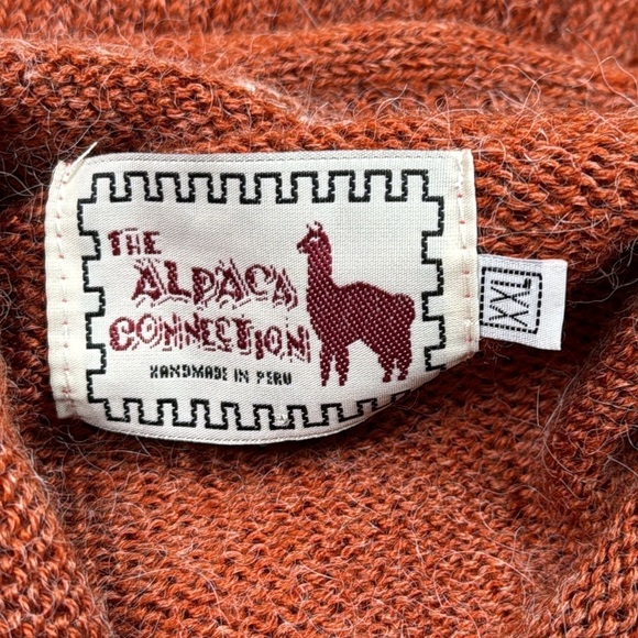 The Alpaca Connection Alpaca Blend Rust Orange Full Zip Sweater XXL - Picture 7 of 9